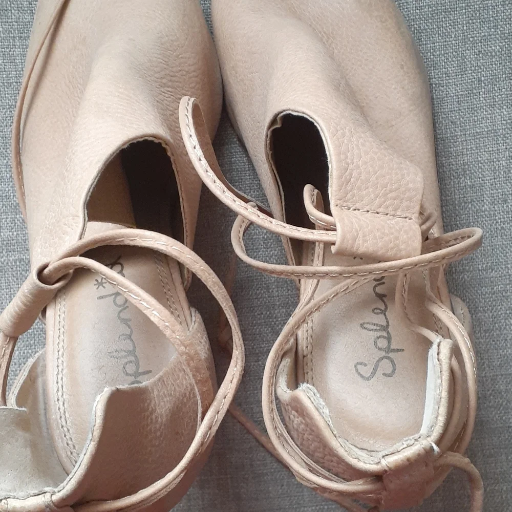 Splendid leather tan open toe heel size 8M